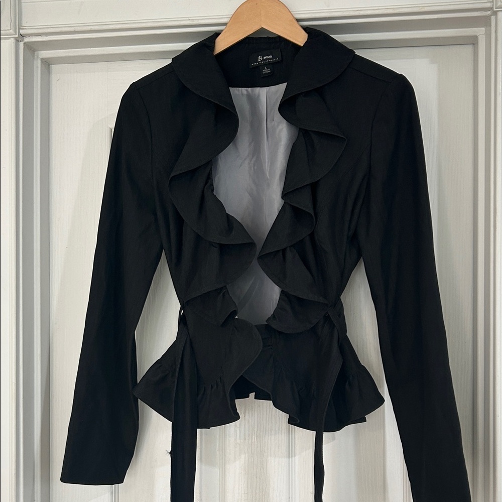 Bwear Black Ruffled Blazer